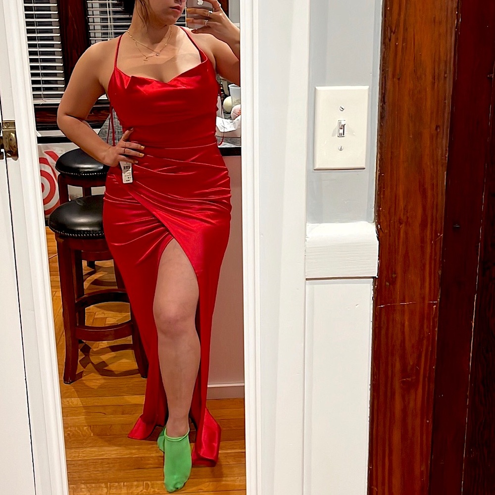 Red Satin Dress